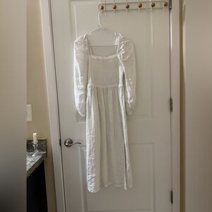 J Crew Elegant  White Smocked Dress